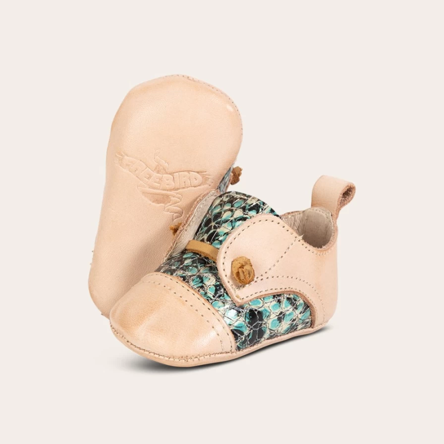 "Freebird Stores Women's Baby Mabel Turquoise Multi Sandals"