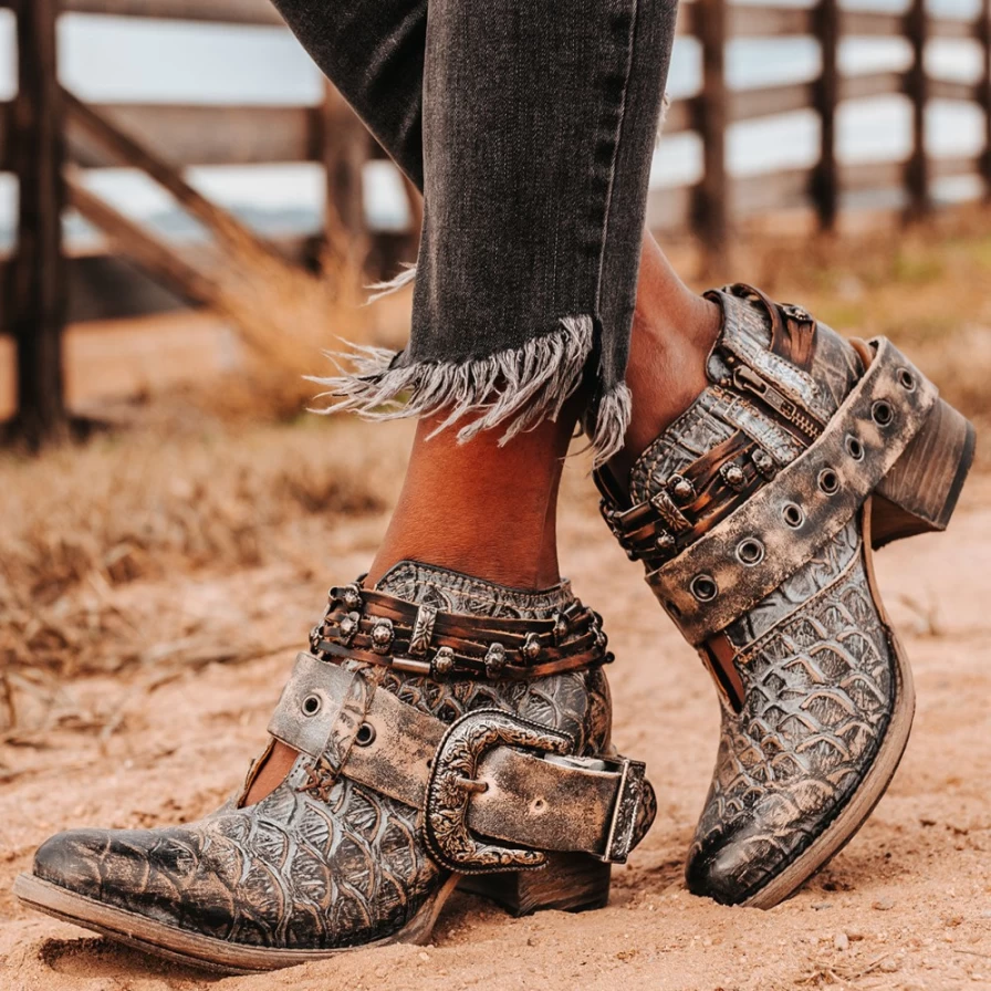 Freebird Stores Women's Saloon Boots in Graphite Multi - Stylish & Comfortable Footwear
